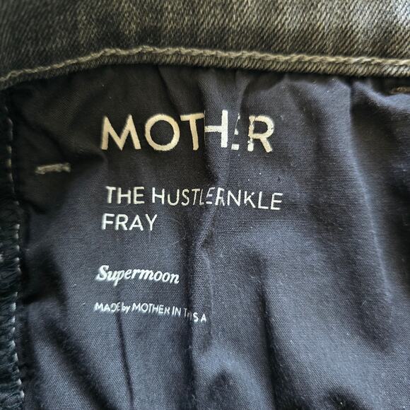 Mother The Hustler Ankle Jeans Gray Flare -26 in Supermoon Highrise Raw Hem - Picture 10 of 15